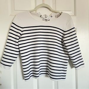 Loft Striped Sweater with lace up back detail